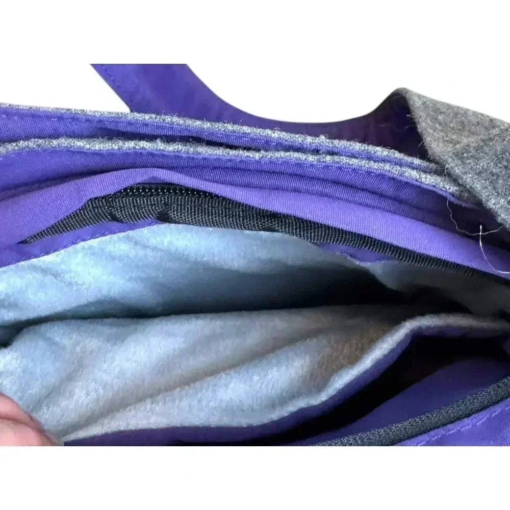 Speck A-Line Bag for iPad and Netbooks Grey and Purple Felt LOTS of pockets NWOT